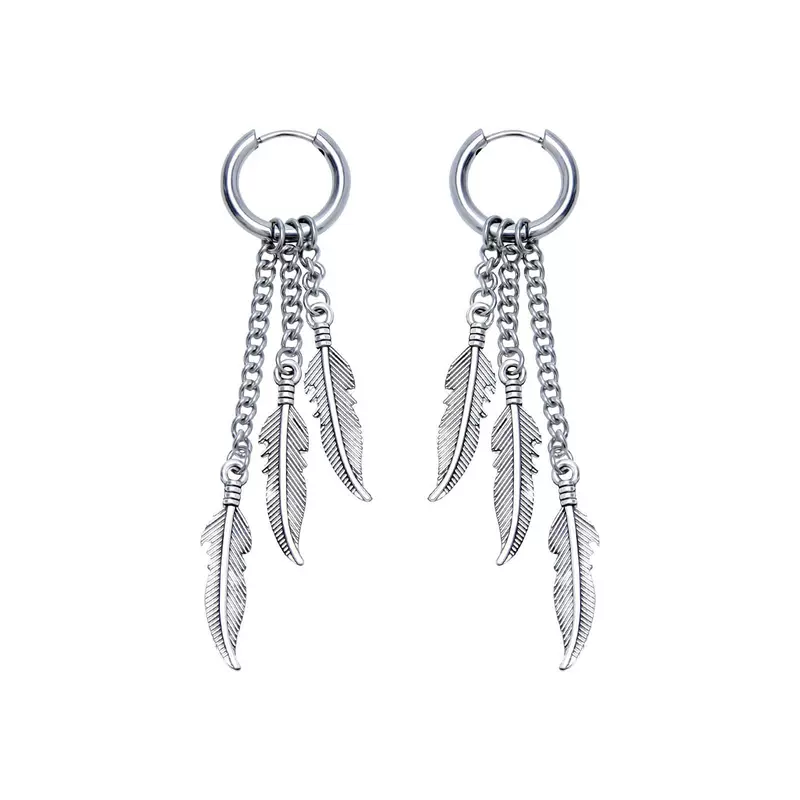 Серьги из нержавеющей стали, кулон, 1 пара