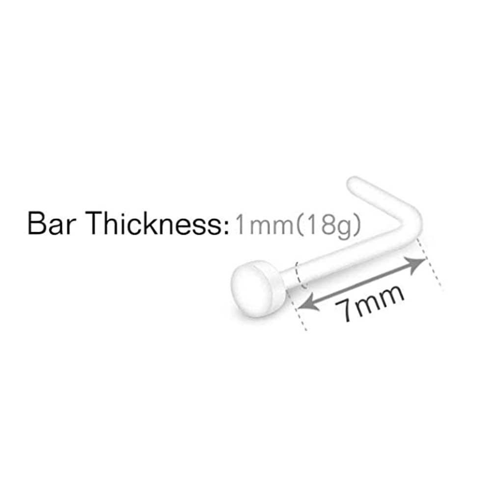 Transparent Acrylic Invisible L-shaped Nose Stud Body Piercing_voghion.com