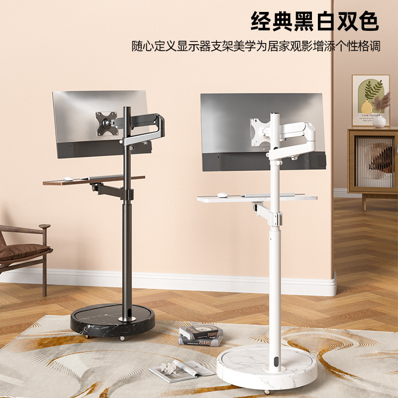 High-End Water Transfer Printing Monitor Floor Stand with Pneumatic Arm Bracket 24/27/32/ 34inch Universal Vesa Hole Xt395
