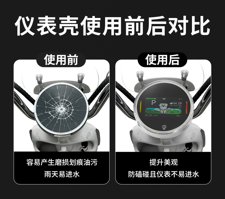 Suitable for Yadea Rhine II 50/C80 instrument cover modification shell, central control screen high-definition film transparent shell accessories