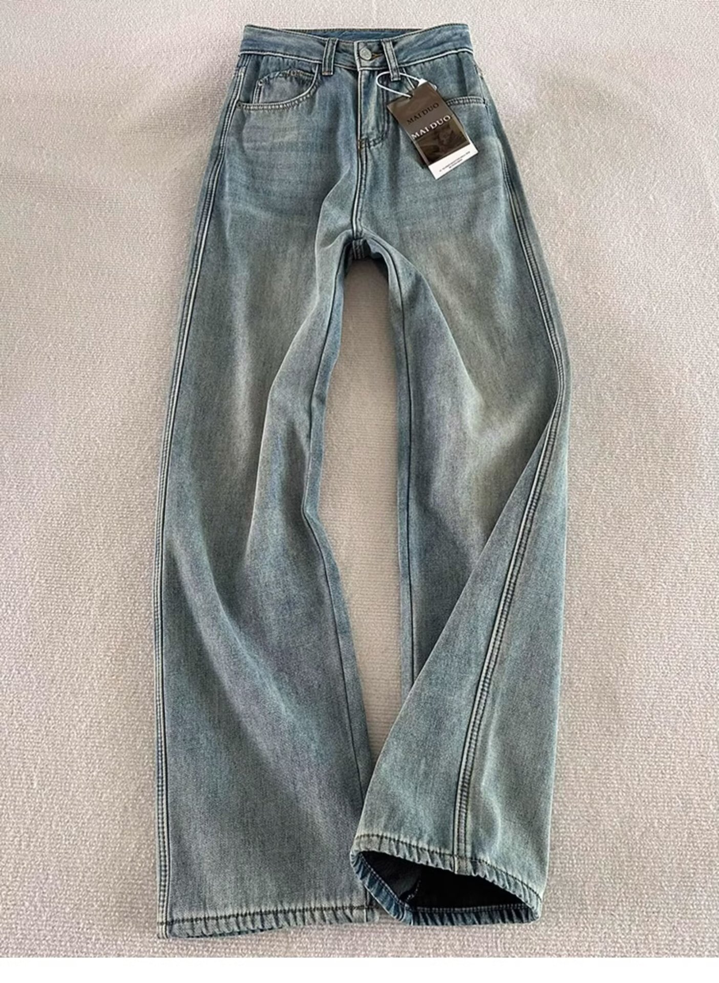 Men's Clothing Men's Plus Size Curved Flare Jeans Black Elastic Waist High Street Style Spring Autumn Fashion Vibe Pants_voghion.com