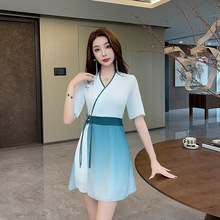 美容院工作服女按摩沐足技师工衣套装足疗店工作服足浴技师连衣裙