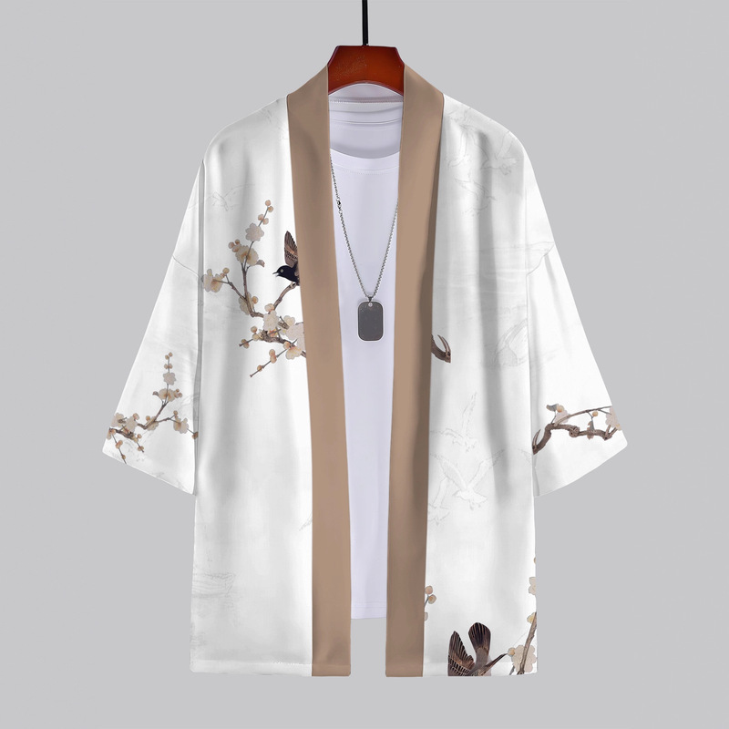 2025 New Summer Style 3D Printed Pattern Cardigan Kimono Cross-Border