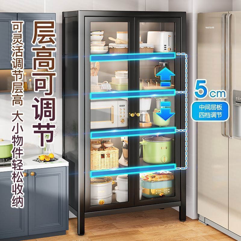 厚い台所のダブルドア収納棚棚床置き多層電子レンジオーブン多機能ロッカー|undefined
