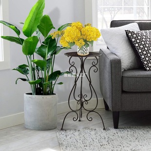 European-style wrought iron 2-piece indoor outdoor plant stand, metal flower pot stand indoor and outdoor living room balcony