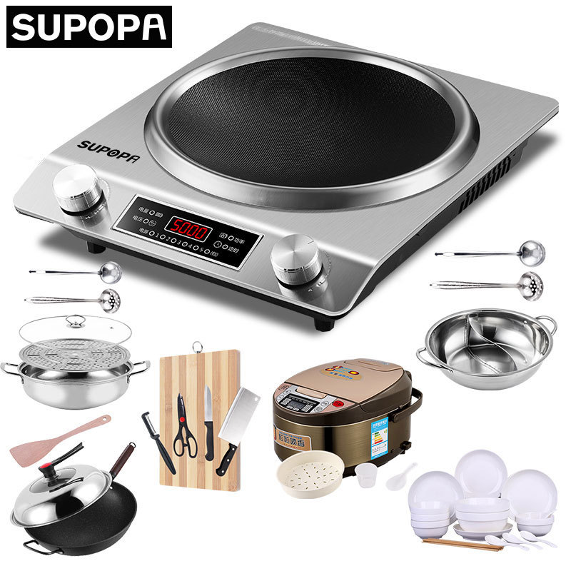2025 New Model Supo Concave Induction Cooker for Home Use, High-Power 3500W Battery Stove