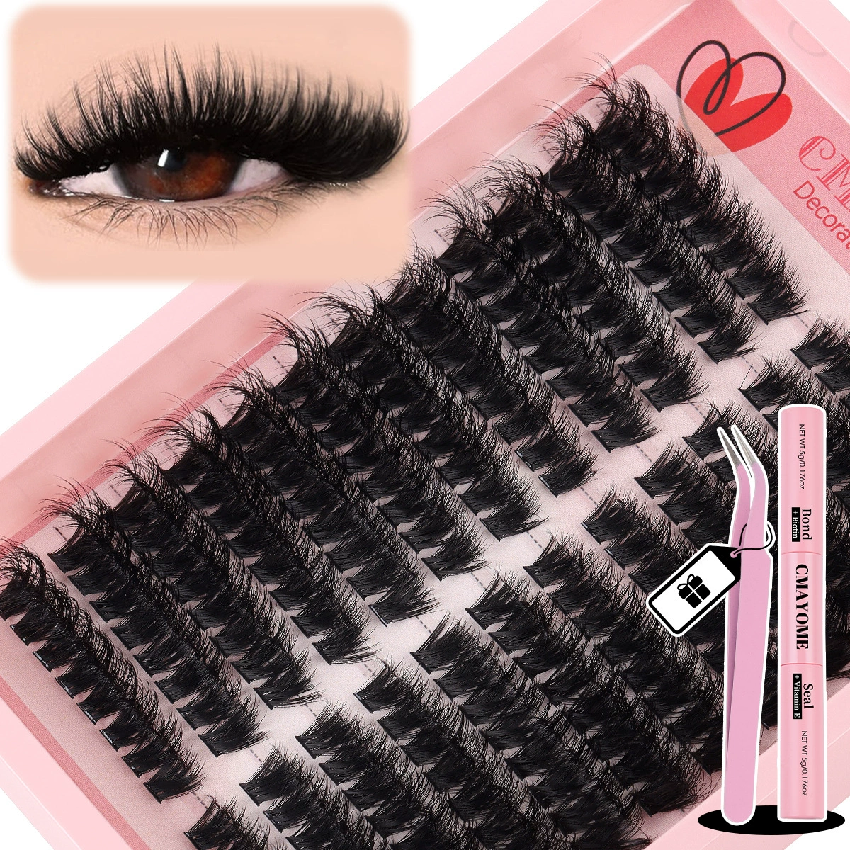 Cluster D-curve False Eyelashes, 216 Single Clusters, 8–16 mm, DIY Segmented Grafting Sets