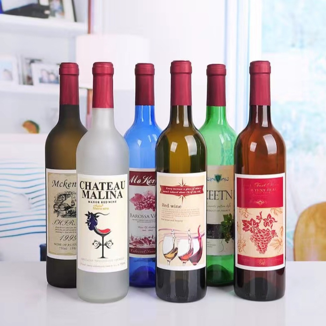 500ml酒柜装饰品摆件仿真红酒瓶玻璃空瓶 家居客厅酒吧自酿酒瓶子