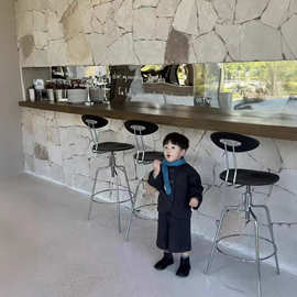 韩版男童套装2025秋冬新款洋气时髦高级感保暖毛呢外套八分裤套装