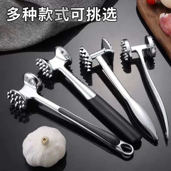 Manufacturer Wholesale Meat Hammer, Beef Steak Hammer, Zinc Alloy Material, Hanging Hole Design, Efficient Double-Sided Meat Hammer, Solid
