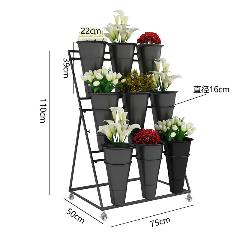 Soporte de flores de hierro forjado para decoración