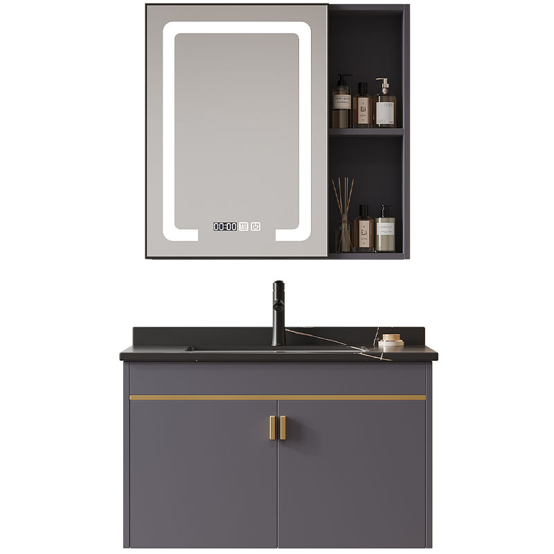 gabinete de baño combinado gabinete lavabo espacio de aluminio fibra de carbono tablero de roca gabinete lavabo lavabo simple inteligente baño sanitario