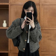 高级感超好看冷淡系短外套韩系小众设计不撞款秋冬2025新款