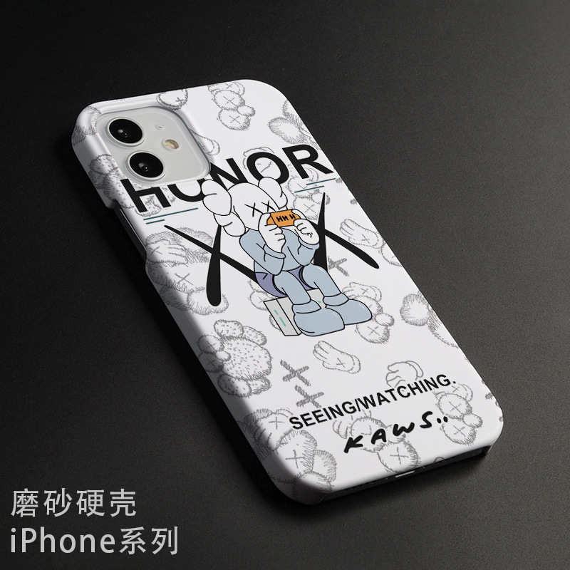 Tide KAWS Sesame Street film shell for Apple 13 mobile phone shell 12Promax/11/xr/7Plus hard shell Tide KAWS Sesame Street film shell for Apple 13 mobile phone shell 12Promax/11/xr/7Plus hard shell