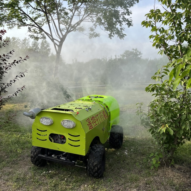 果园远程遥控风送打药机 自走式农用喷雾机 高压雾化果树打药车