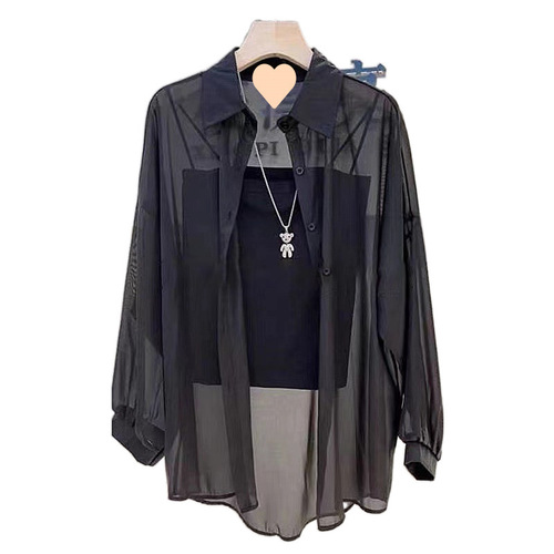 Pearl fiber summer 2025 loose matchy-matchy fashionable medium-long shirt thin version commuting outerwear drying women