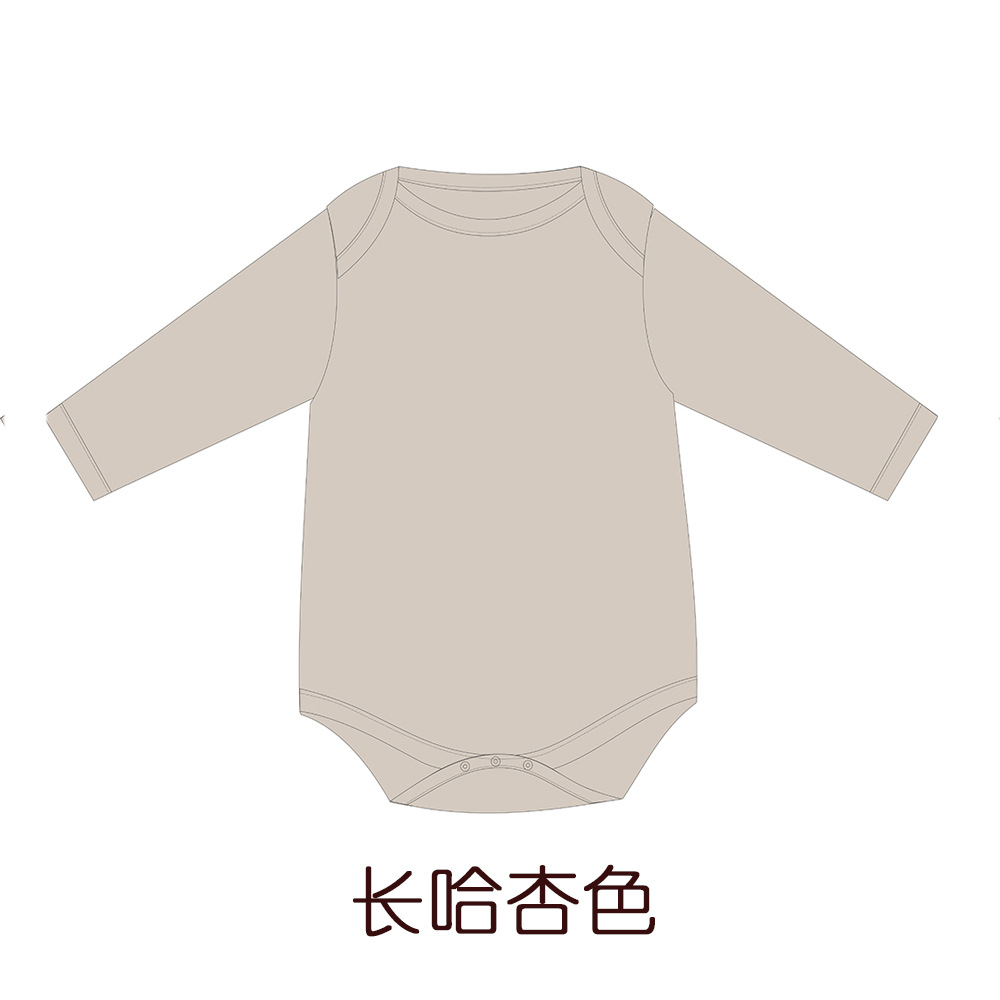 Fábrica al por mayor color sólido de manga larga triángulo mameluco moda bebé mono mameluco otoño ropa de bebé