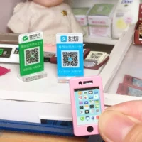 1:12 точек аксессуары для кукольного дома моделирование мини двумерный код супермаркет сцена реквизит миниатюрный кодовый стол