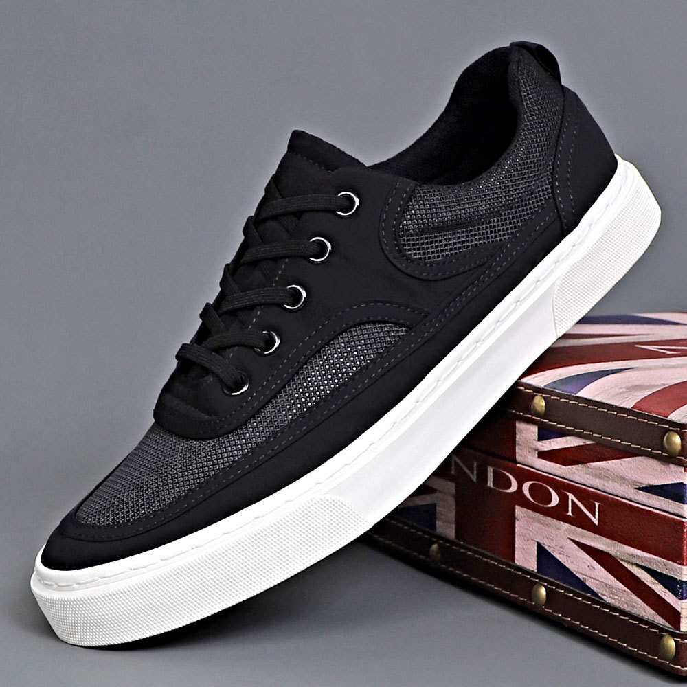 Men's Shoes 2024 Spring New Fashionable Shoes Korean Style Mesh Breathable Canvas Shoes Low Top Slip-on Cloth Shoes Men's Sneakers