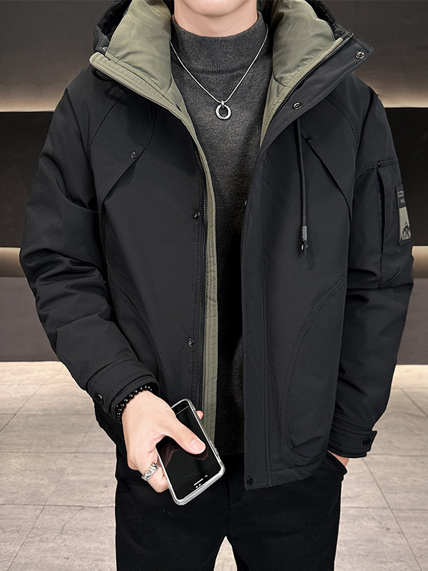 Men's winter trend fashionable keep warm down jacket with hood