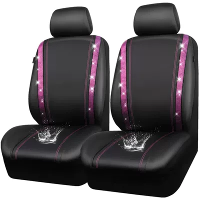 Universal seat cover, Rhinestone Car Seat Covers - pink-diamond-4-piece-set-universal-model