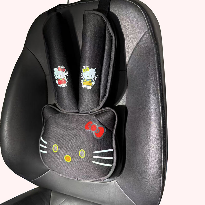 Cat Head Auxiliary Safety Belt Limiter Holder, Car Kids Safety Belt Adjustment Anti-Stranglehold Shoulder Protector
