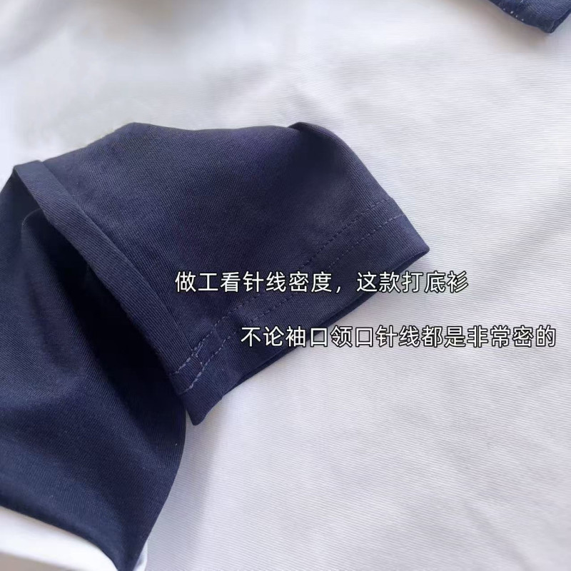 ———小童秋款拼接打底衫 F家蔬菜刺绣logo棉假两件T恤 一件代发|undefined