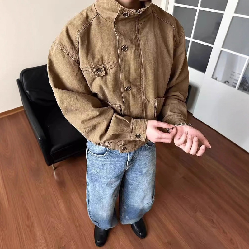 Spring and Autumn American Retro Heavyweight Canvas Detroit Work Jacket Men's Carhartt Barnhill Jacket Trendy Brand