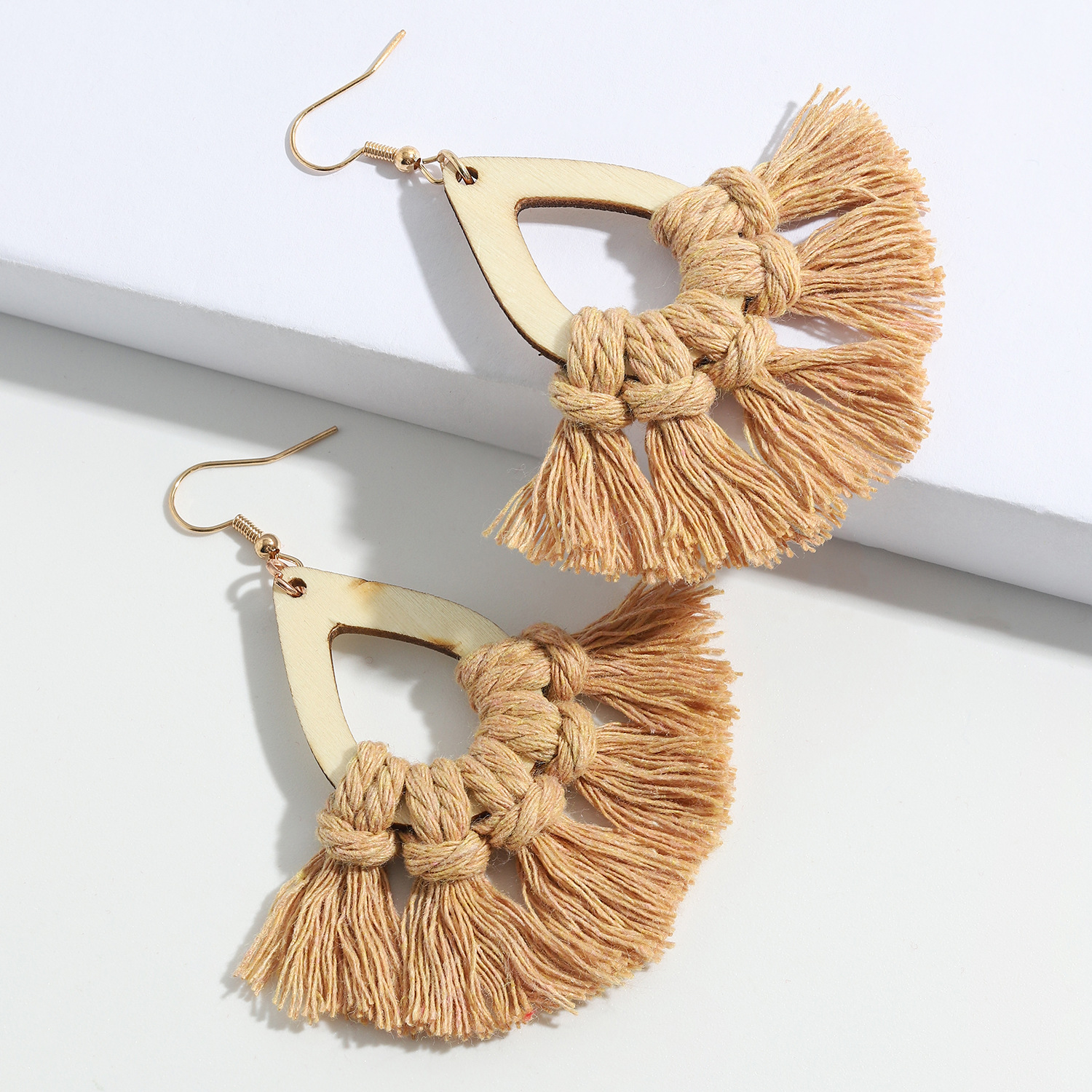 Casual Ethnic Style Geometric Cotton Thread Tassel Women's Drop Earrings 1 Pair display picture 70