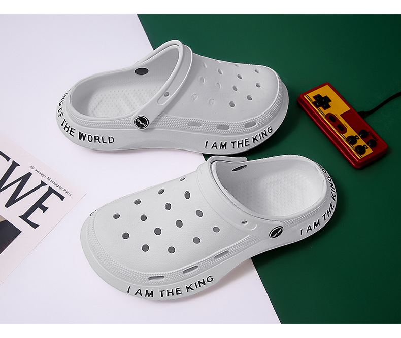 Loch Schuhe Herren Sommer Neue Dicke Sohlen Oberbekleidung Baotou Hausschuhe Rutschfeste Herren Sandalen Strandschuhe Sandale_voghion.com