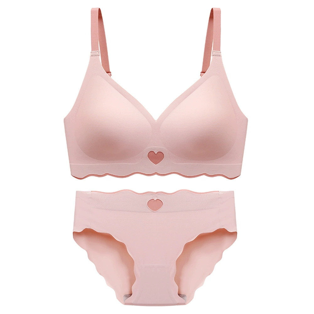 Thin underwear, supporting push up bra, wireless bra, set