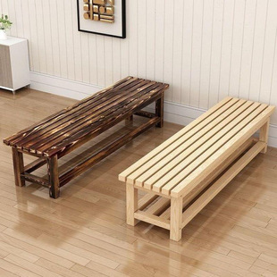 Bathroom dressing room stool Gymnasis rest long stool anti -corrosion wood park chair solid wood bench bed beside the bench entrants