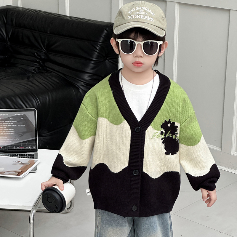 Boys' Spring Sweater, Soft, Comfortable, Skin-Friendly, Breathable, Dinosaur Cardigan, Knitted Sweater, Children's Spring Clothing, Cartoon Children's Sweater Boys' Spring Sweater, Soft, Comfortable, Skin-Friendly, Breathable, Dinosaur Cardigan, Knitted Sweater, Children's Spring Clothing, Cartoon Children's Sweater