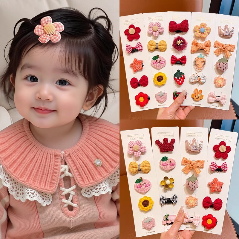 Horquilla para bebés, bolsa de tela completa, clip para cabello para bebés, no daña el cabello, niños, niñas, horquillas, lindos accesorios para el cabello, sombreros