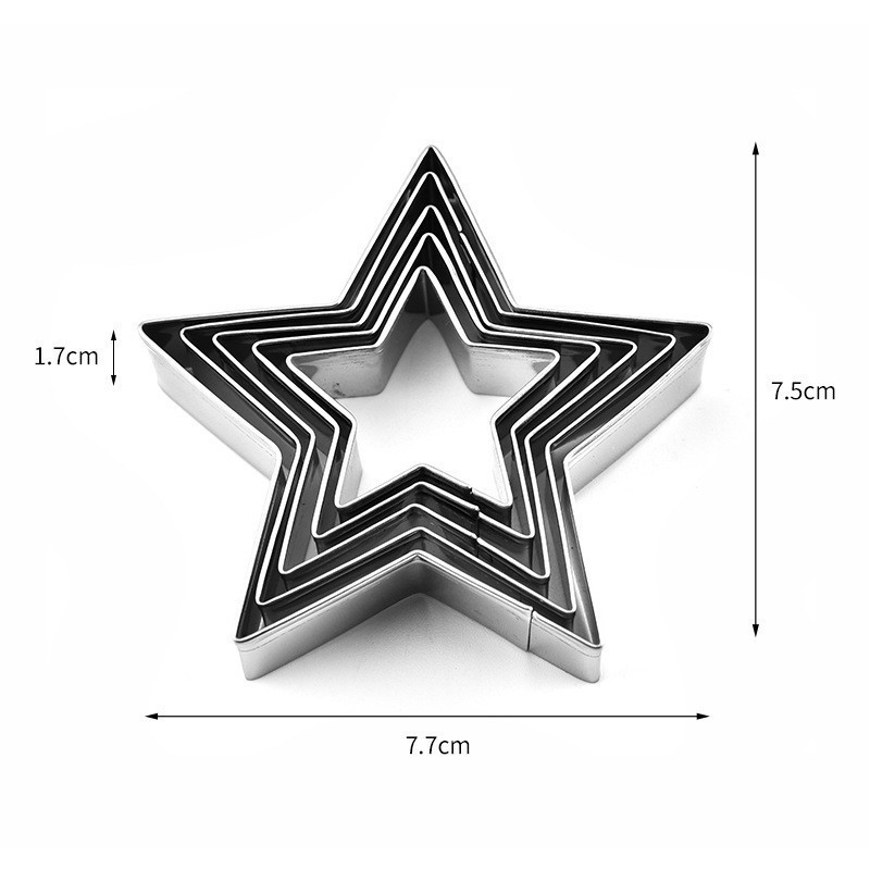 5-piece set of star cutting molds