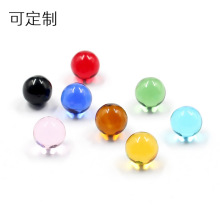 耐温彩色珠子石英烟钉配件无孔圆珠半成品透明水晶珠子散珠批发