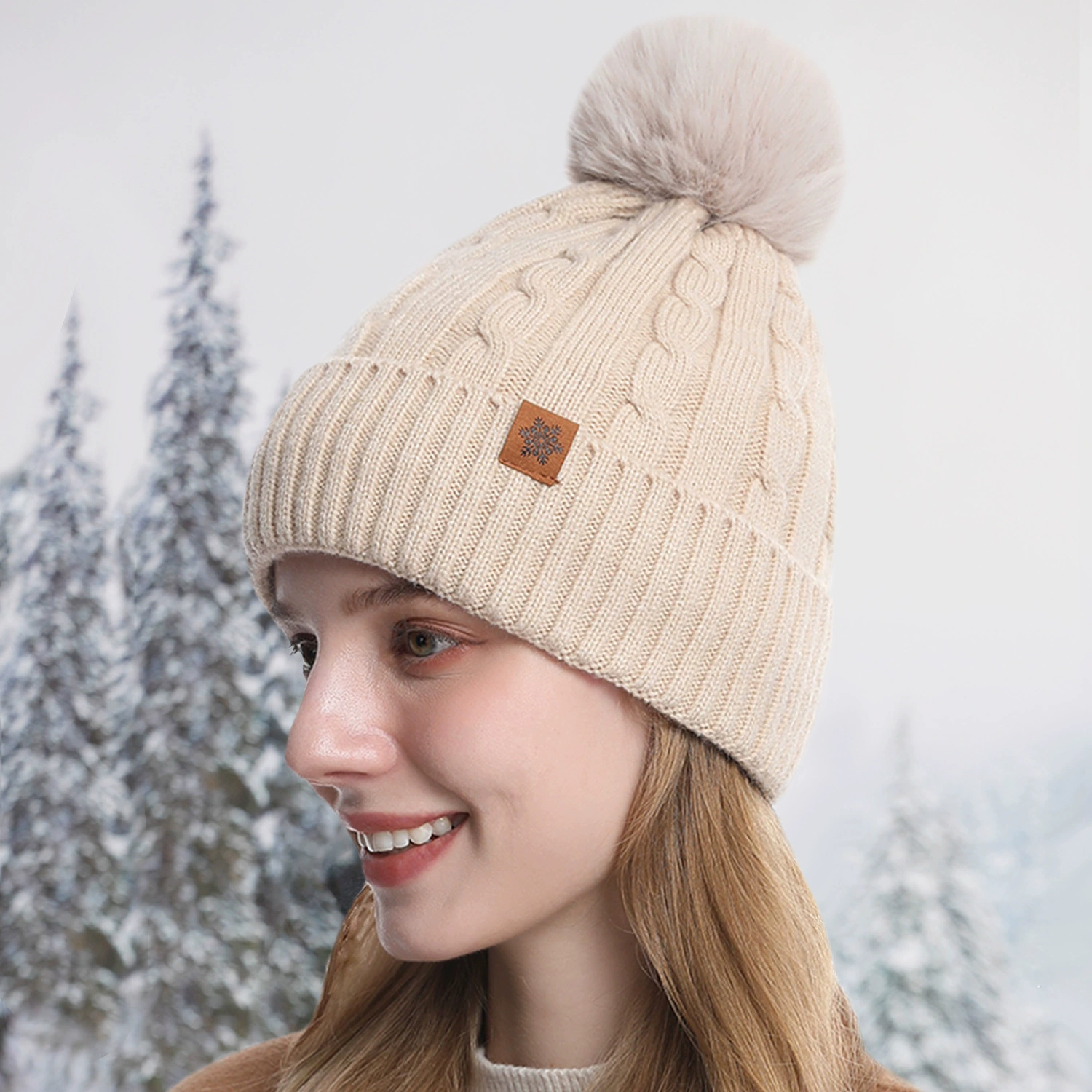 Амазонка вязаная шапка женская зимняя теплая езда защита ушей шерстяная нить вязаная шапка шарф перчатки набор из трех частей