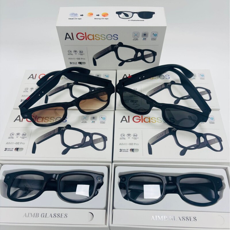 Cross-border G2 Smart AI Glasses 800W Pixel Camera, Video Recording, Audio Recording, Bluetooth Calling, AI Translation, Bluetooth Music Playback