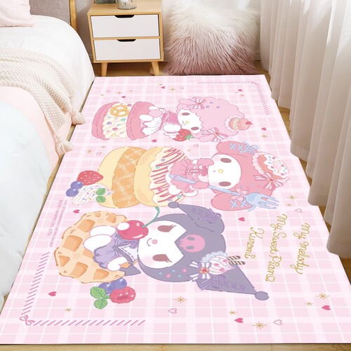 Small fresh ins bedroom girl bedside blanket princess room cartoon carpet children's mat floor mat gold velvet resistant