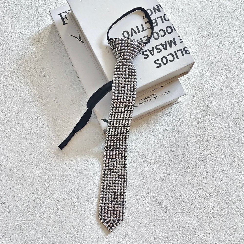 クロスボーダーの軽い豪華な黒いドリルのネクタイは怠け者のネクタイを調節できます。