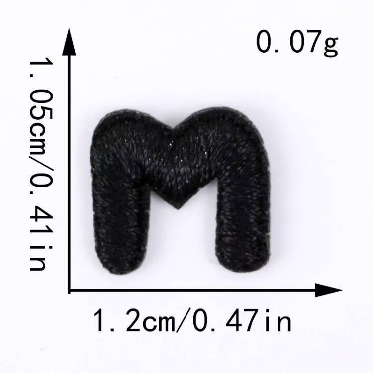 跨境电脑刺绣布贴黑白小数字字母服装辅料补丁贴DIY装饰贴刺绣贴|undefined