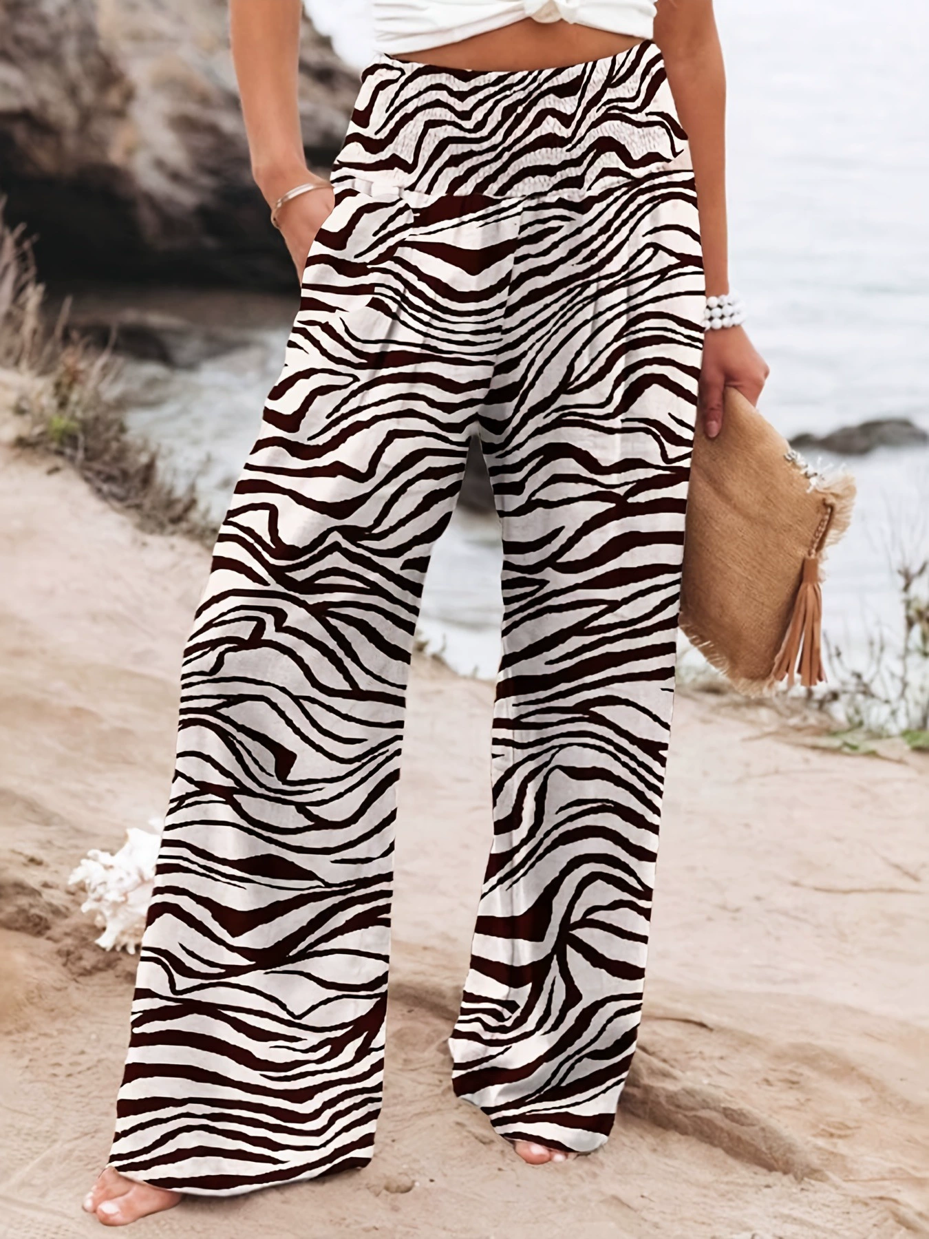 Fashionable zebra, trousers, new collection