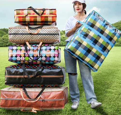 Wholesale moving packing bag storage bag portable snakeskin pocket sturdy duffel bag large capacity sack storage bag