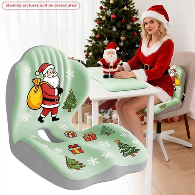 Waist support — of car lumbar support cushions, customizable - gray-green-color-block-christmas-edition
