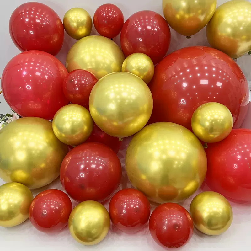 5/10/12/18/36寸铬金色 石榴红 宝石红 婚房婚礼寿宴喜庆装饰气球