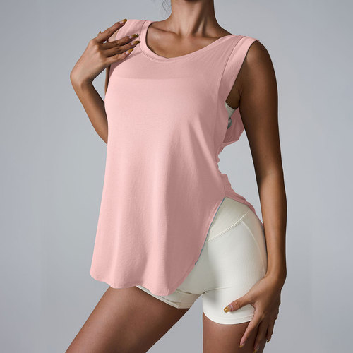 ins 2024 cross-border loose sleeve exercise jacket running training western yoga top loose exercise backless top