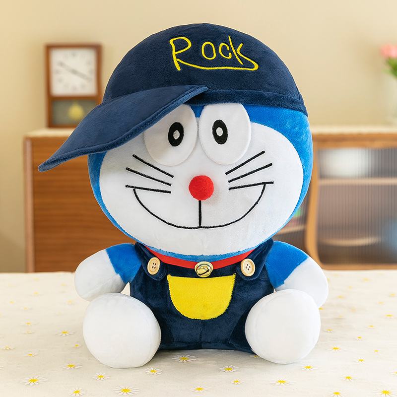 Nuevo sombrero máquina gato juguete de peluche lindo Dingdong gato muñeca Doraemon muñeca de tela para niños