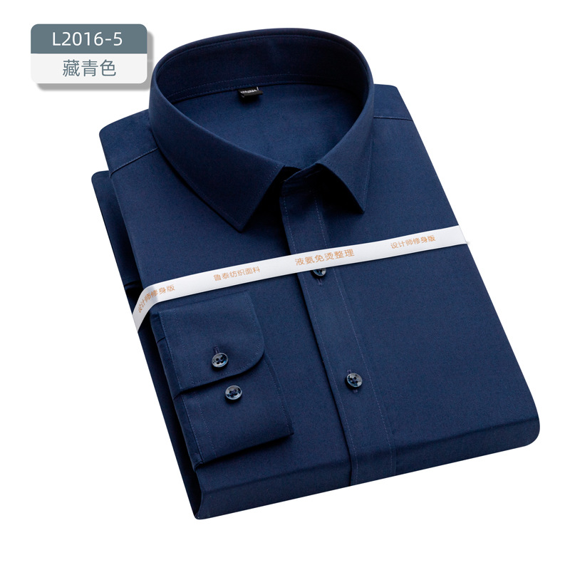 LOGO personalizado 60 algodón CVC amoniaco líquido camisa sin bordes hombre ropa de negocios inmobiliaria bancaria camisa de ropa de trabajo
