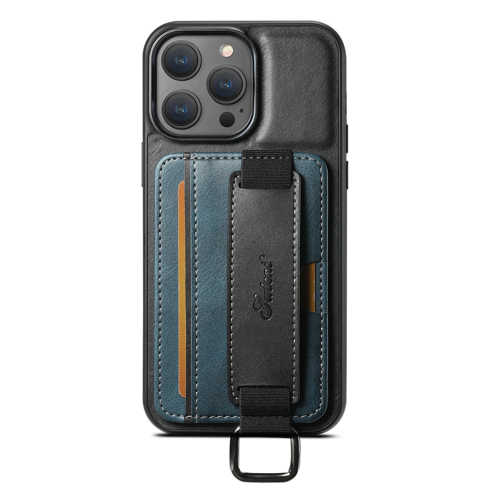 Funda de teléfono con tarjeta adecuada para iPhone 17 Pro Max, funda de cuero con correa de muñeca para Samsung S25 Ultra, Google Pixel 9