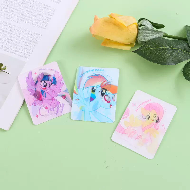 创意可爱pet光栅3d立体小马宝莉同人明信片diy定制动漫卡通明信片